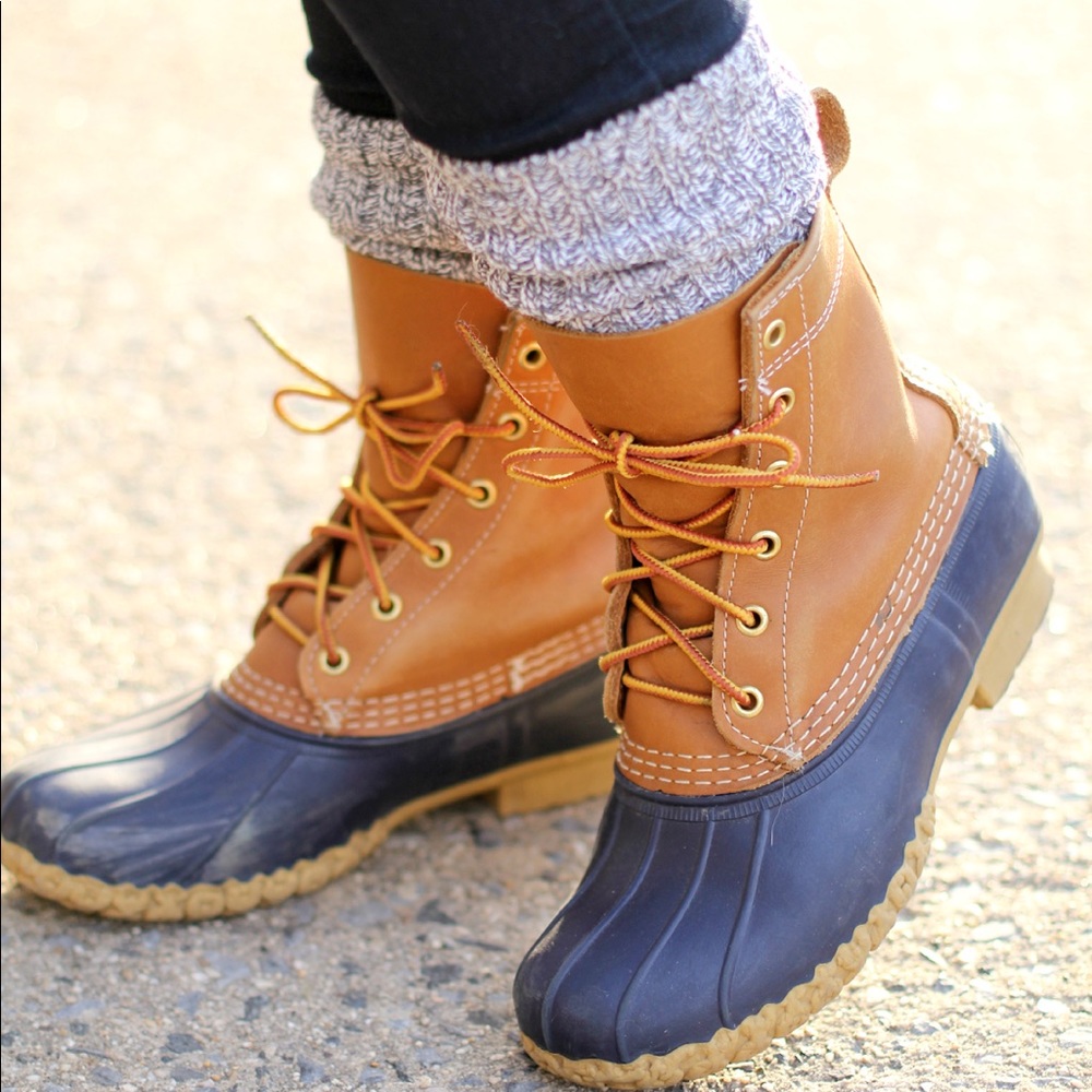 Navy LL Bean, bean boots